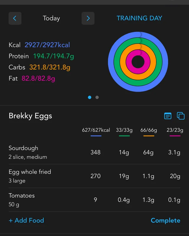 A nutrition plan inside the Ascend coaching app